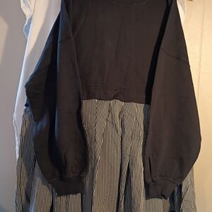 Free People Black Textured Knit Top